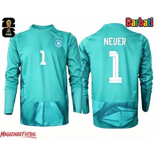 Germania Manuel Neuer #1 Portarii Tricou Fotbal Replică Mondial 2026 Barbati Acasa Mâneci Lungi Germania Manuel Neuer #1 Portarii Tricou Fotbal Replică Mondial 2026 Barbati Acasa Mâneci Lungi